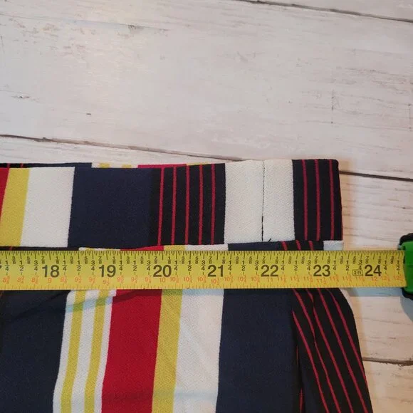 NWOT Liz Claiborne Skirt Women's Plus Size 1X Rainbow Stripe Retro Midi Comfort - Picture 8 of 9